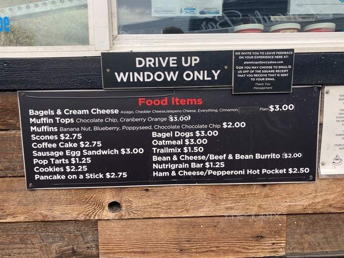 Planet Cup of Joe - Estacada, OR menu_pic