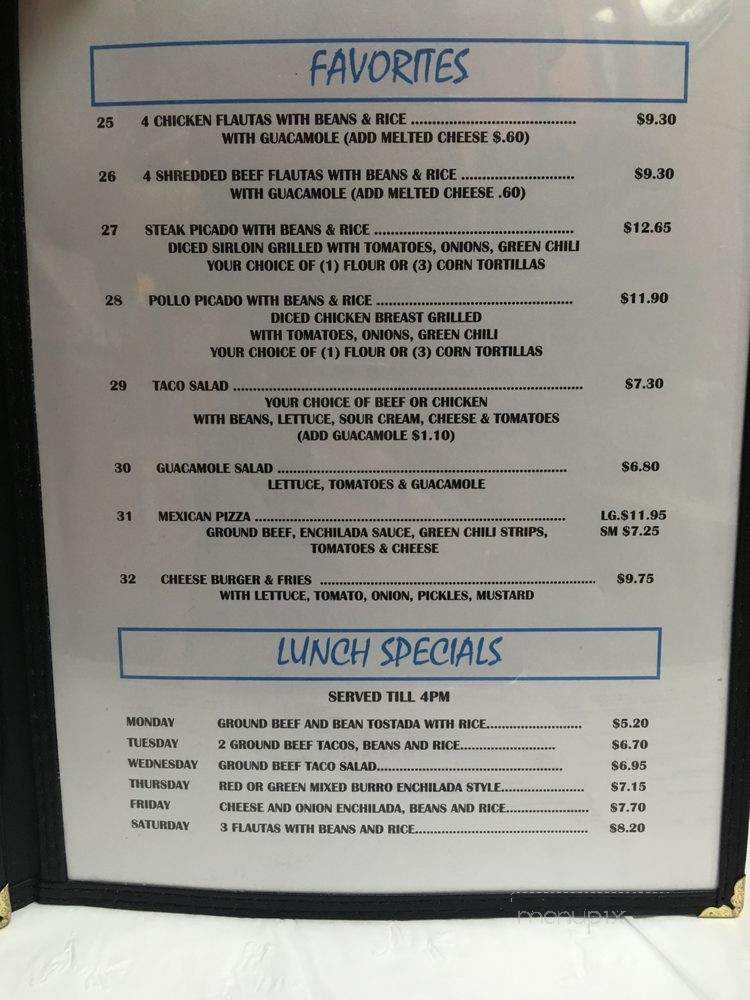 Nino's Mexican Food Restaurant - Sun City, AZ menu_pic