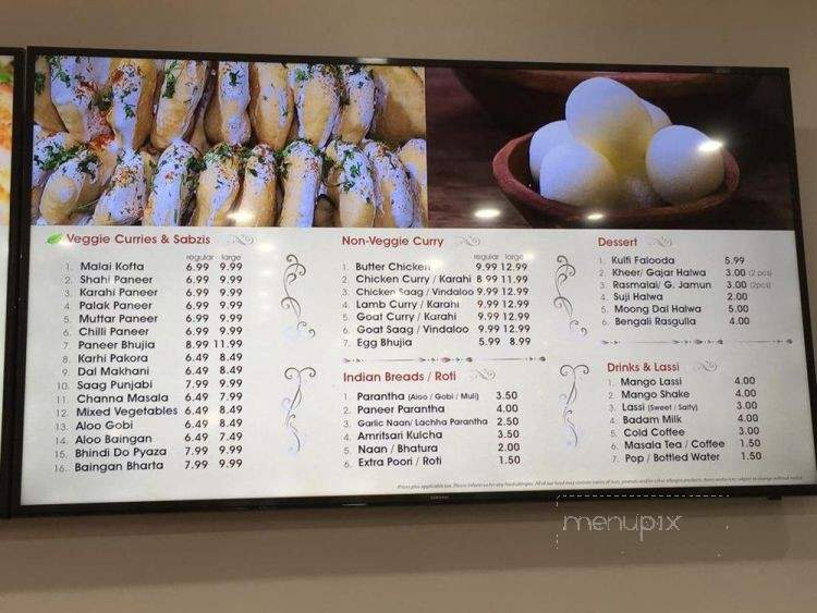 India Sweets Restaurant - Markham, ON menu_pic