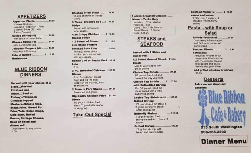 Blue Ribbon Bakery - Emmett, ID menu_pic