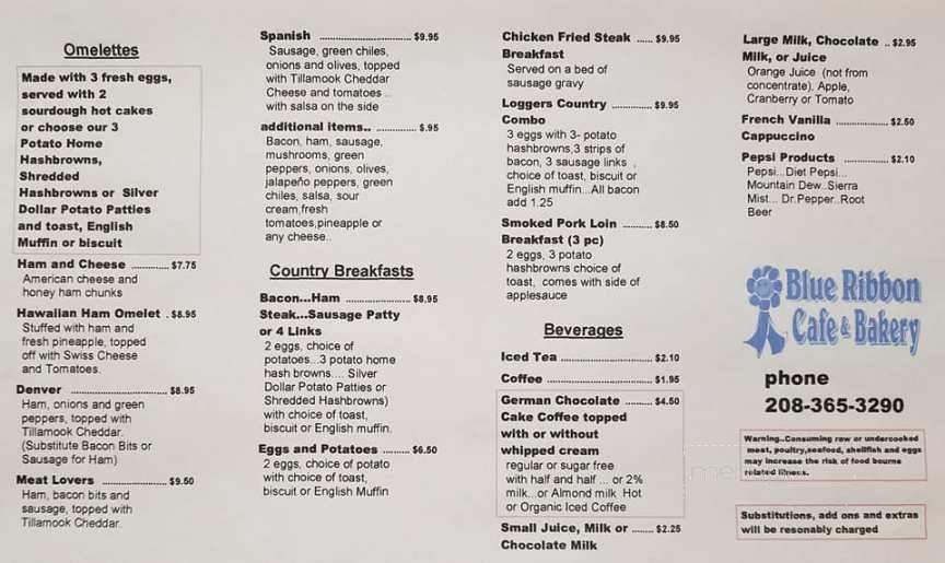 Blue Ribbon Bakery - Emmett, ID menu_pic