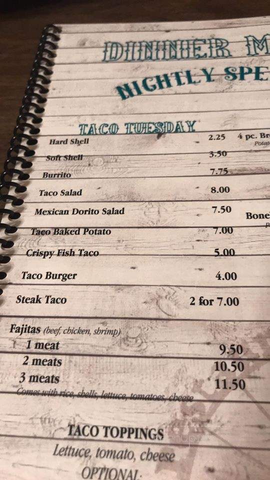 Wagon Wheel Restaurant & Lnge - Lake City, IA menu_pic