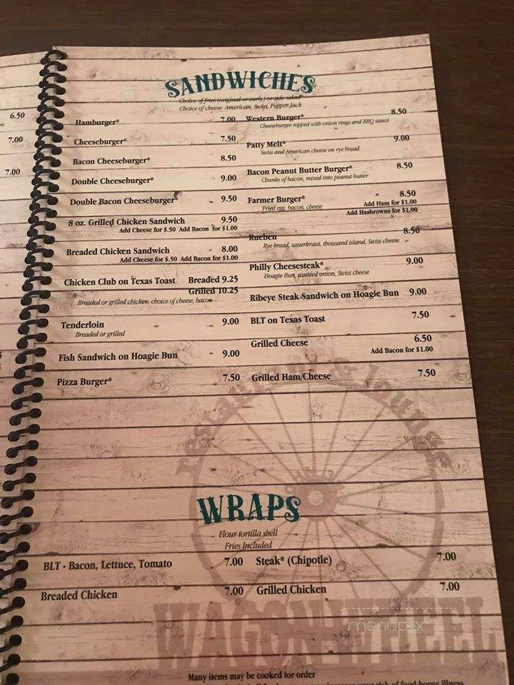 Wagon Wheel Restaurant & Lnge - Lake City, IA menu_pic