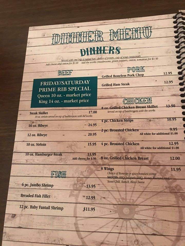 Wagon Wheel Restaurant & Lnge - Lake City, IA menu_pic