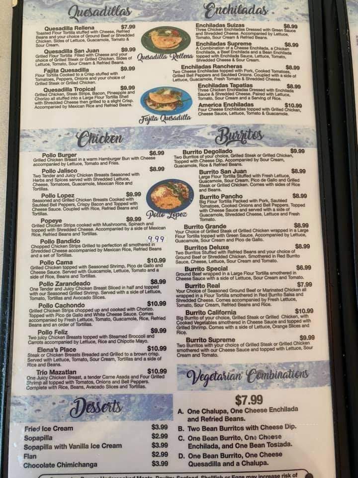 Menu of San Juan Mexican Restaurant in Russell, KS 67665