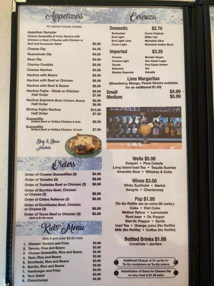 San Juan Mexican Restaurant - Russell, KS menu_pic