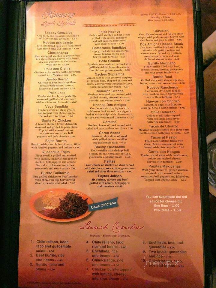 Dos Amigos - Albany, KY menu_pic