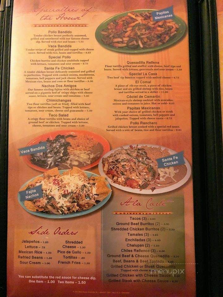 Dos Amigos - Albany, KY menu_pic