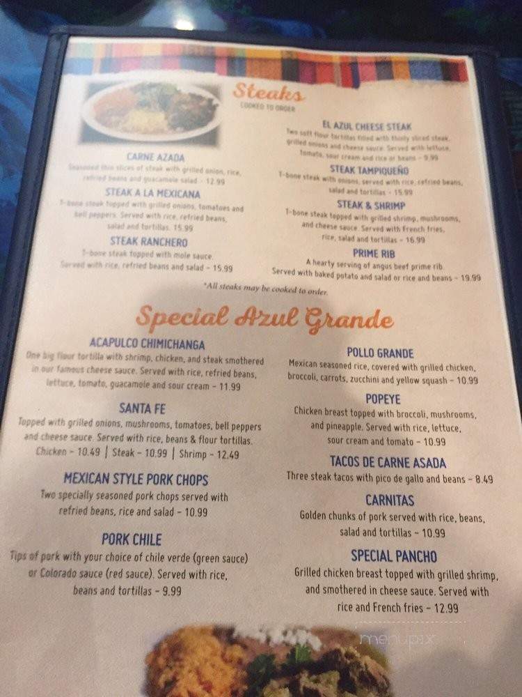 El Azul Grande - Pikeville, KY menu_pic