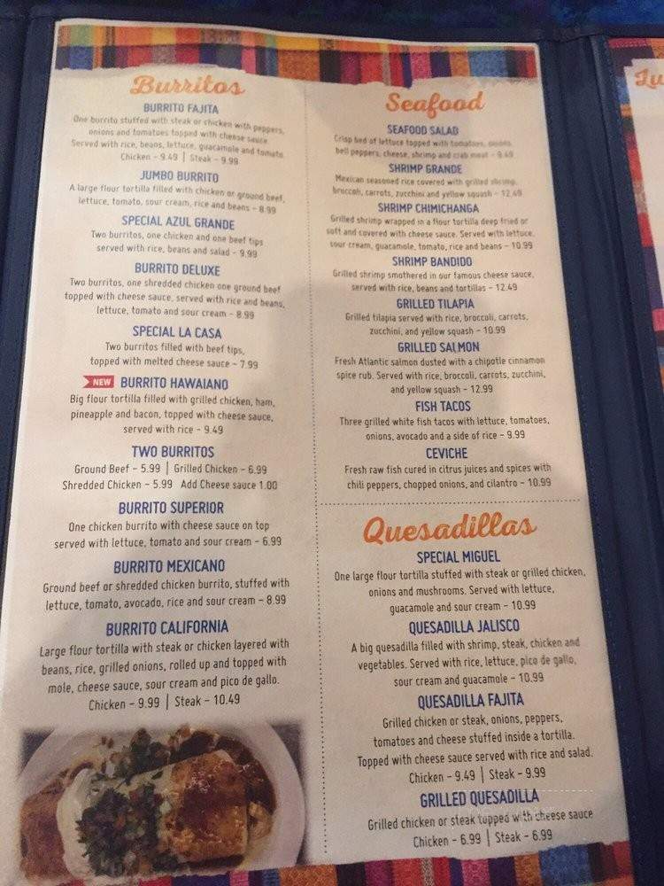 El Azul Grande - Pikeville, KY menu_pic