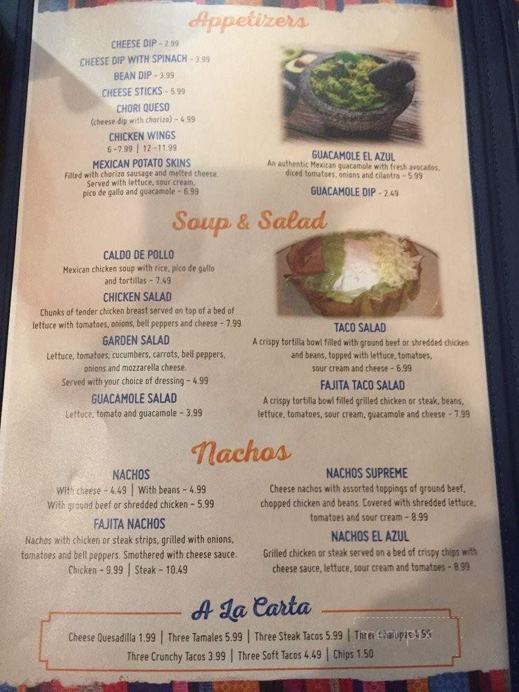 El Azul Grande - Pikeville, KY menu_pic
