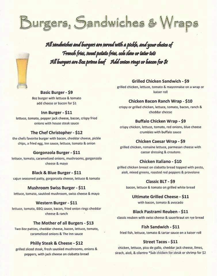 Southwick Inn - Southwick, MA menu_pic