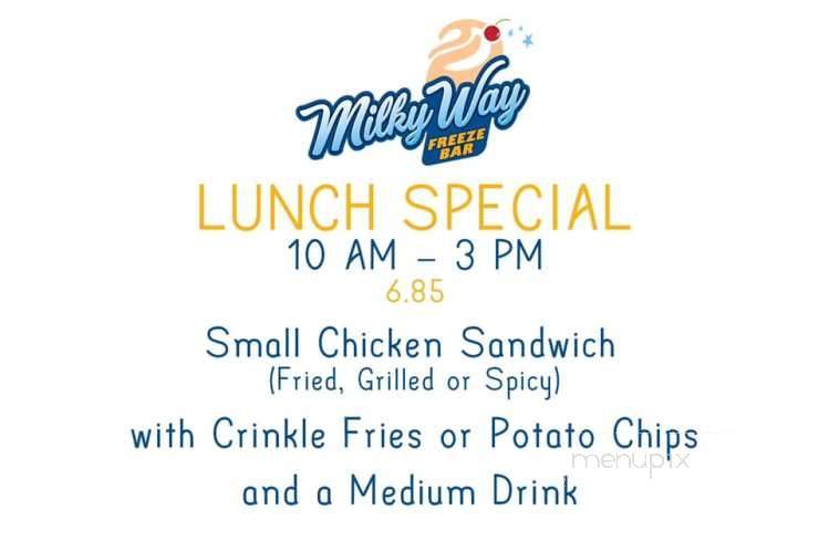 Milkey Way Freeze Bar - Lincolnton, GA menu_pic