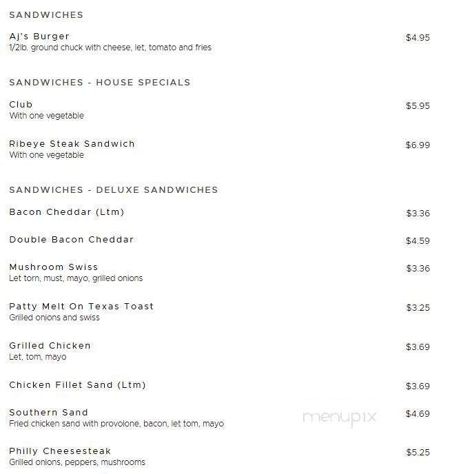 A J's Restaurant - Los Lunas, NM menu_pic