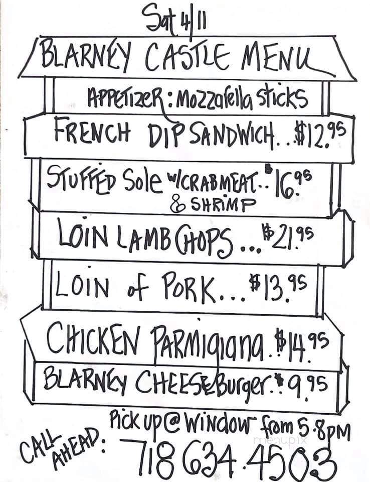 Blarney Castle - Breezy Point, NY menu_pic