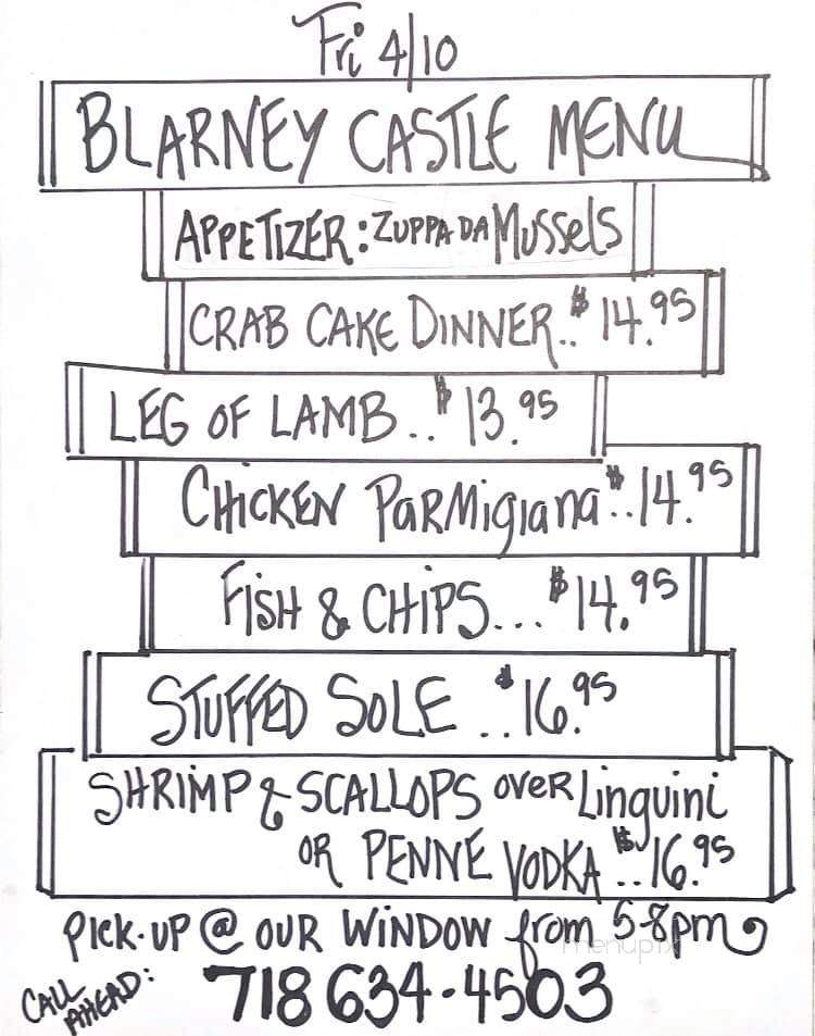 Blarney Castle - Breezy Point, NY menu_pic