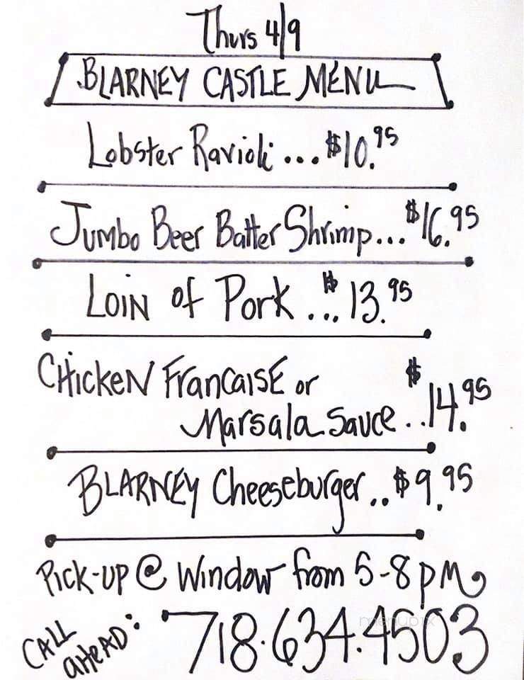 Blarney Castle - Breezy Point, NY menu_pic