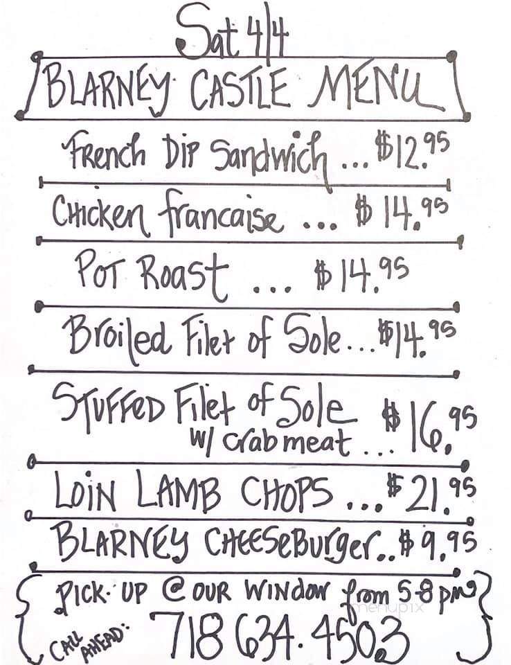 Blarney Castle - Breezy Point, NY menu_pic