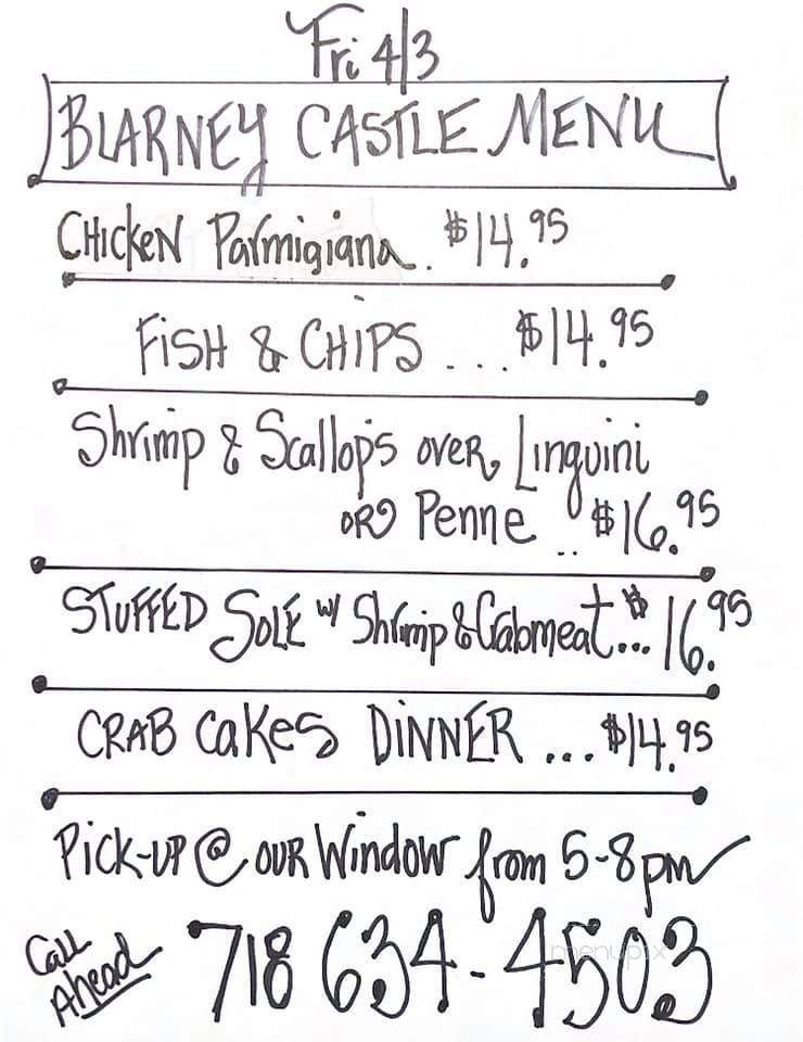 Blarney Castle - Breezy Point, NY menu_pic