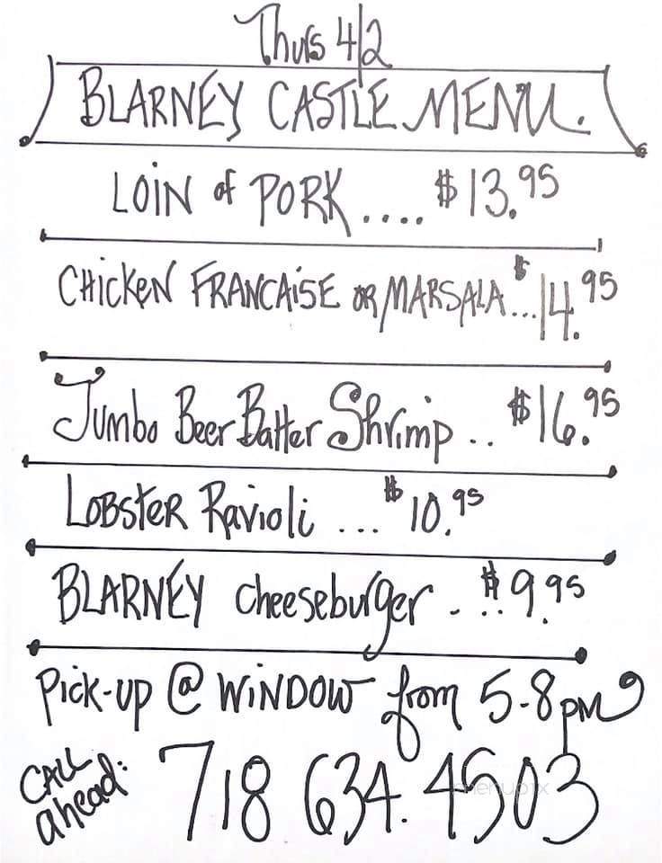 Blarney Castle - Breezy Point, NY menu_pic
