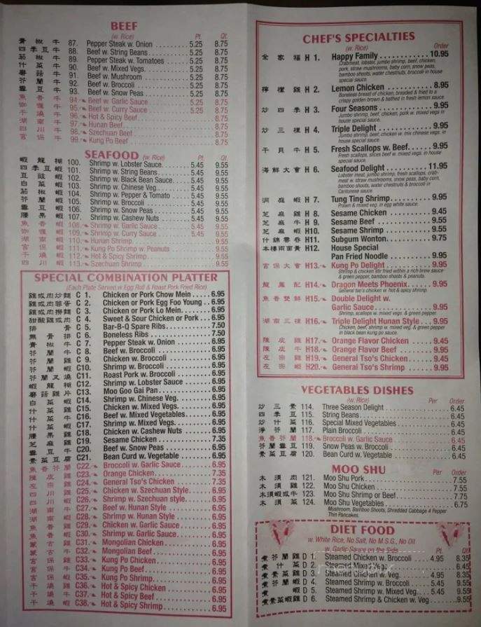 Cathay Express - Buffalo, NY menu_pic