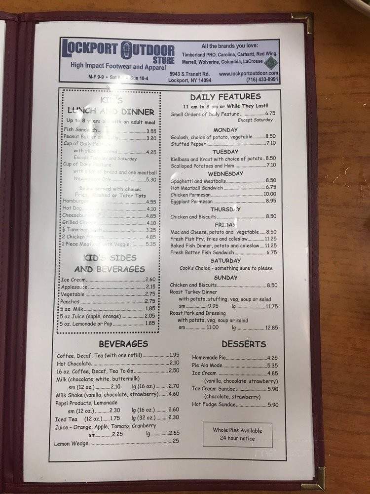 La Port's Pine Restaurant - Lockport, NY menu_pic