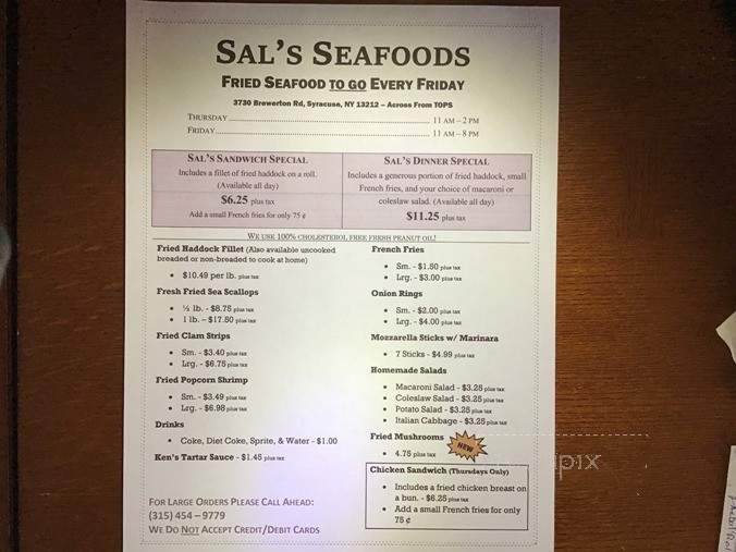 Sal's Sea Foods - Syracuse, NY