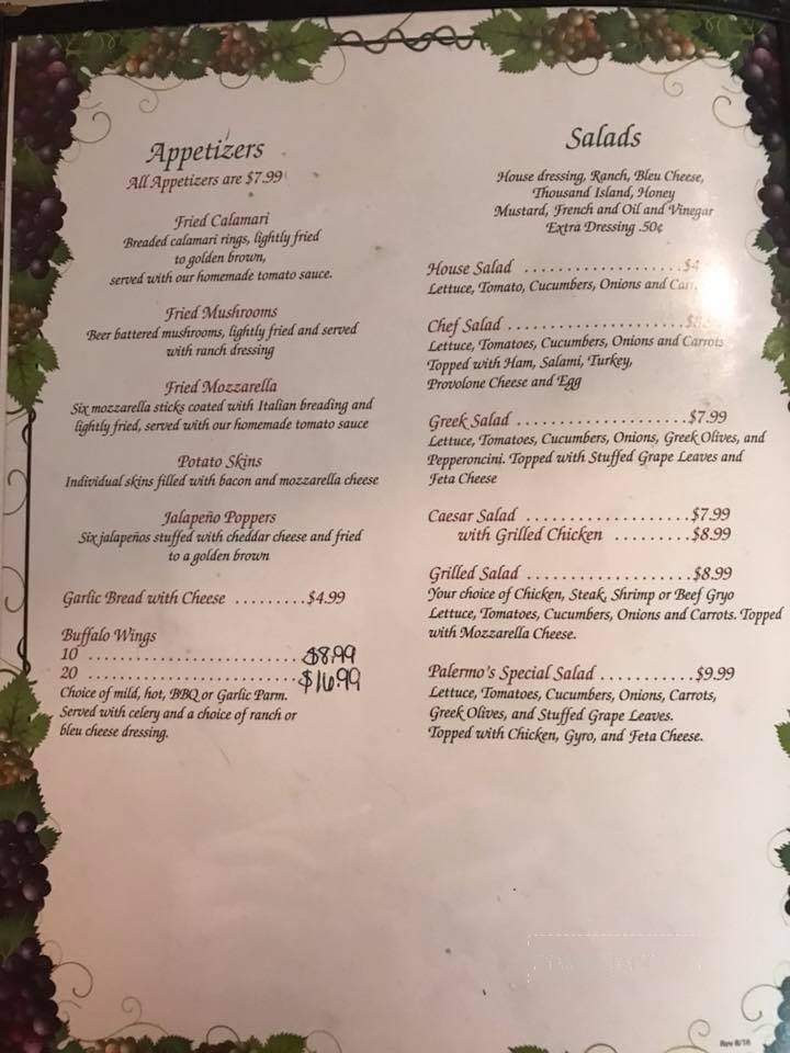 Palermo's - Albemarle, NC menu_pic