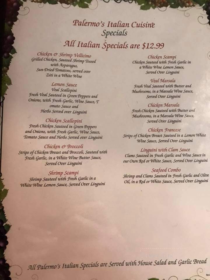 Palermo's - Albemarle, NC menu_pic