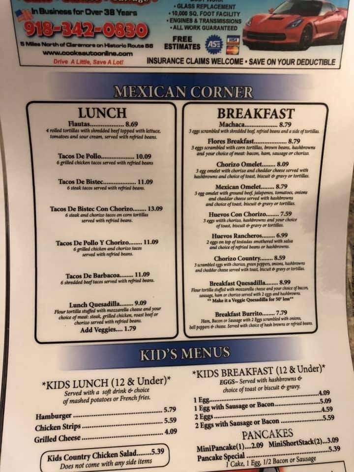 Cafe Flores - Claremore, OK menu_pic