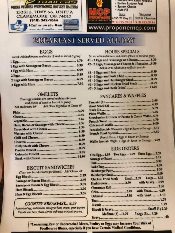 Cafe Flores - Claremore, OK menu_pic
