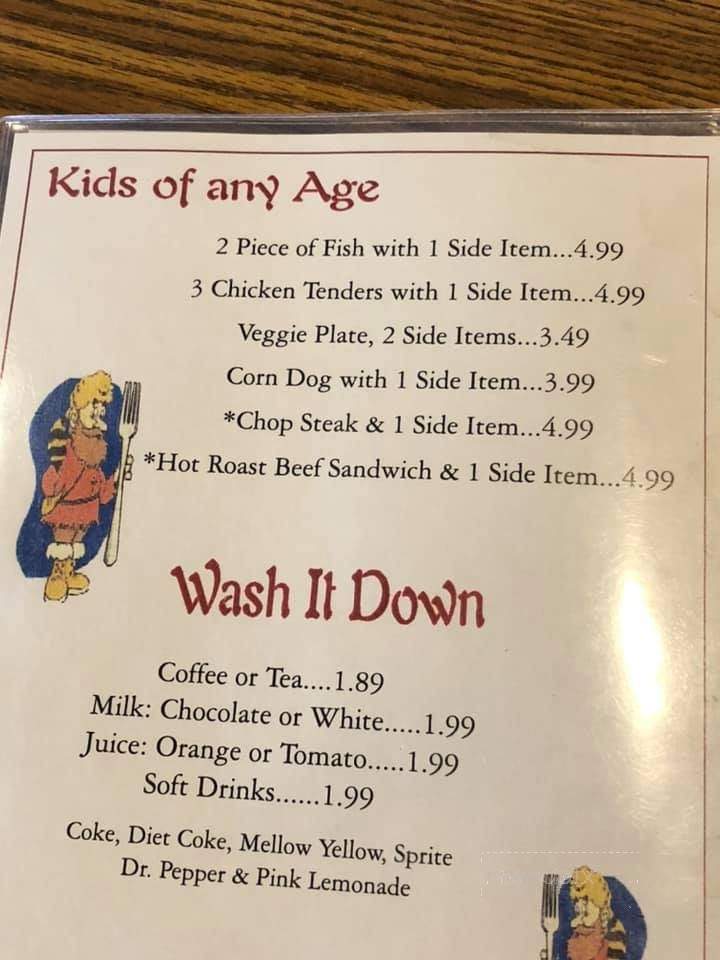 Davy Crockett Restaurant - Morristown, TN menu_pic
