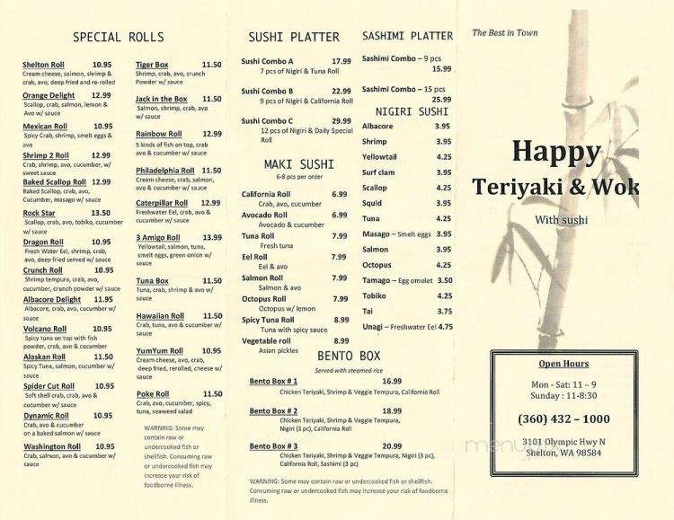 Happy Teriyaki Restaurant - Shelton, WA