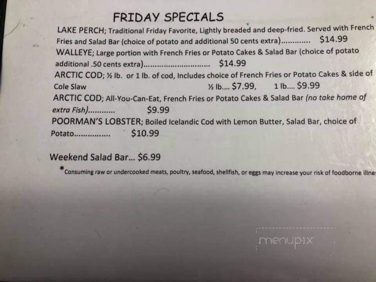 Stoney Ridge Inn - Goodman, WI menu_pic