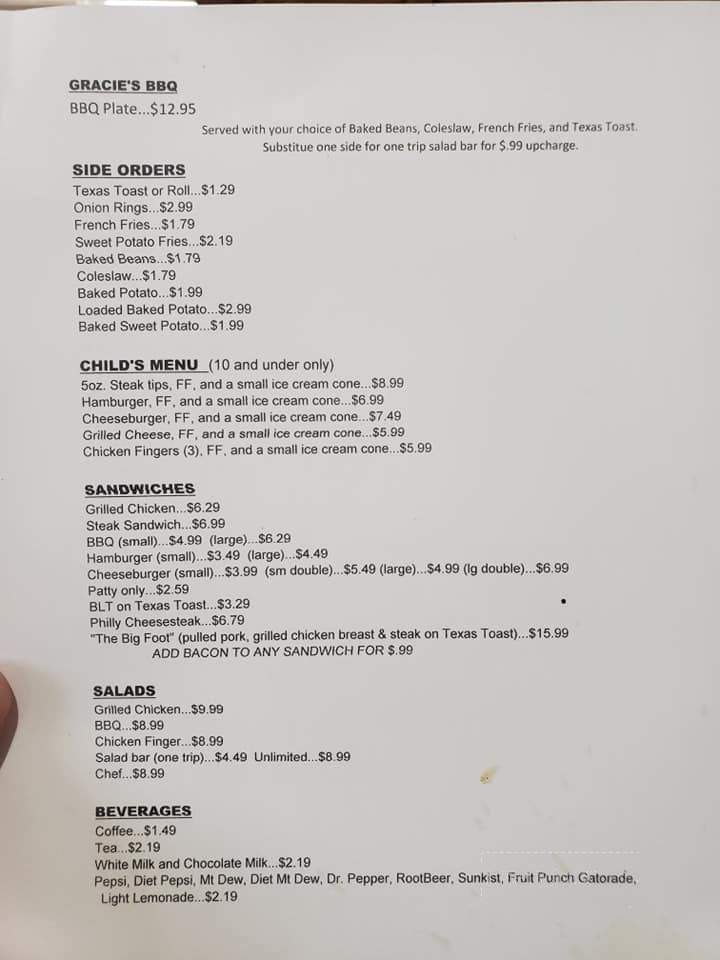 P J's Restaurant - Jasper, AL menu_pic