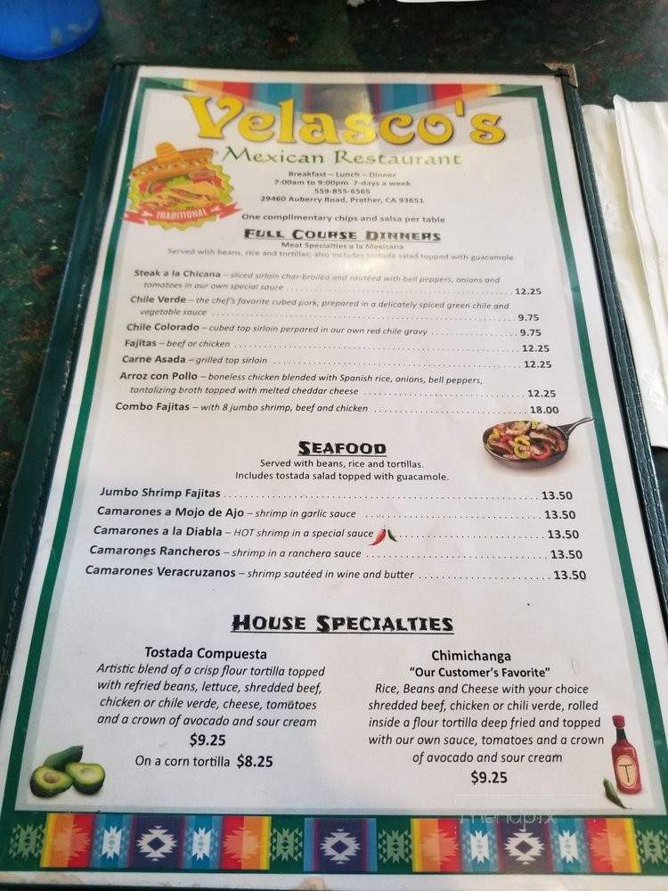 Velasco's Mexican Restaurant - Prather, CA