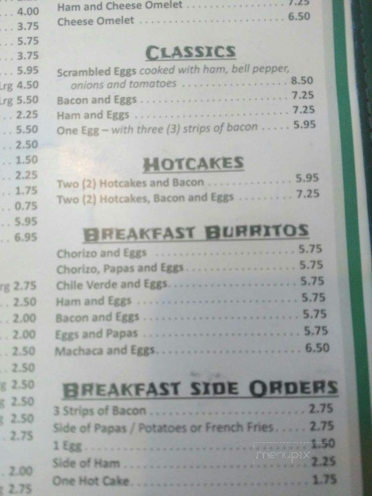 Velasco's Mexican Restaurant - Prather, CA menu_pic