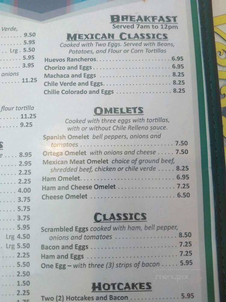 Velasco's Mexican Restaurant - Prather, CA menu_pic
