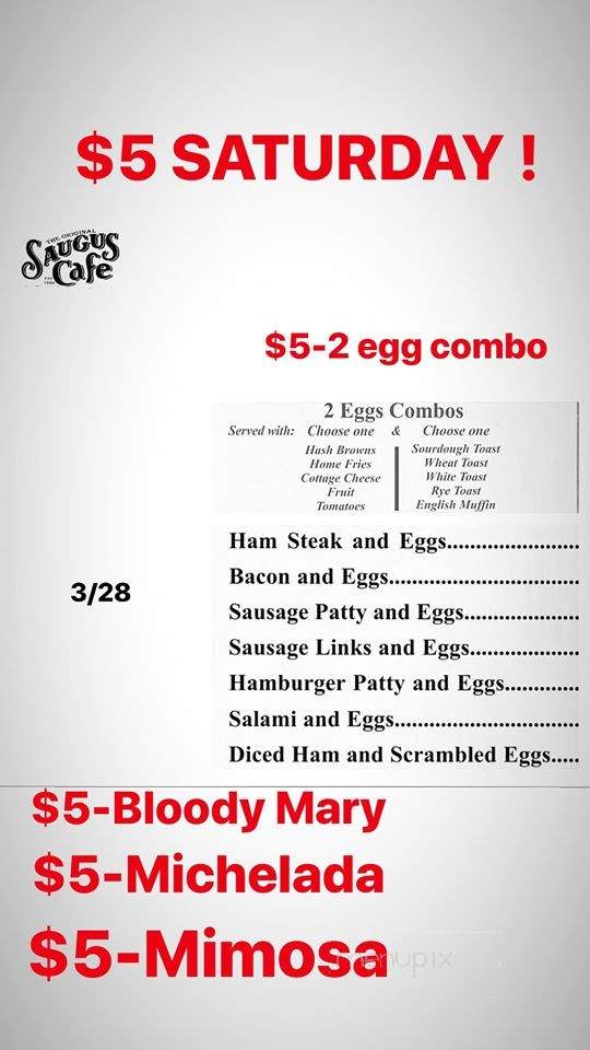 Saugus Cafe - Saugus, CA menu_pic
