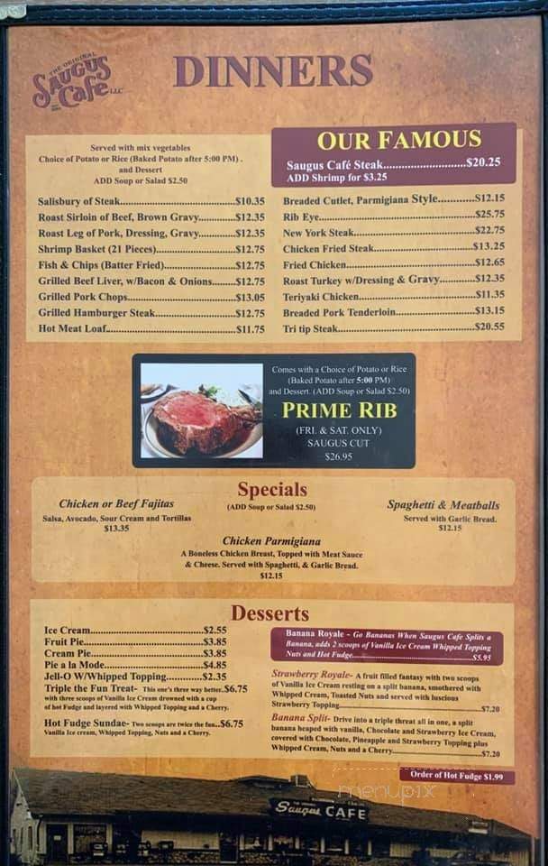 Saugus Cafe - Saugus, CA menu_pic
