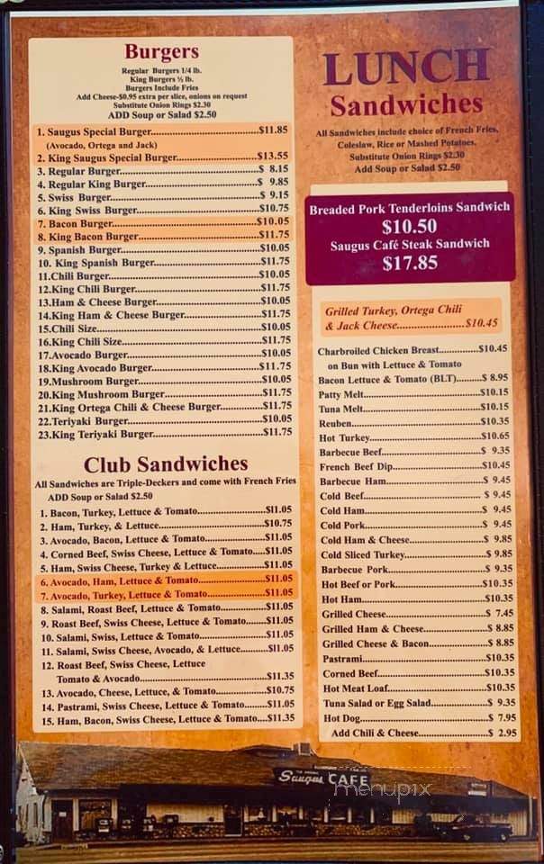 Saugus Cafe - Saugus, CA menu_pic