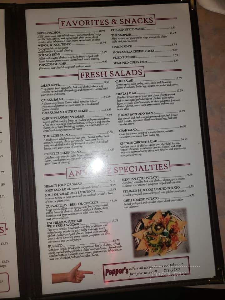 Pepper's - Fortuna, CA menu_pic