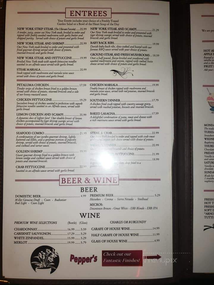 Pepper's - Fortuna, CA menu_pic