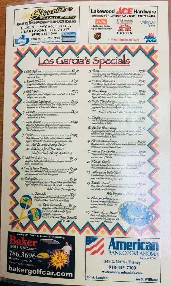 Los Garcia's Mexican Restaurant - Langley, OK menu_pic