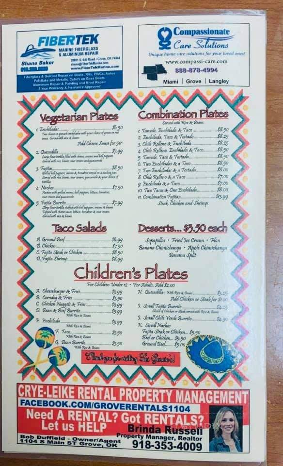 Los Garcia's Mexican Restaurant - Langley, OK menu_pic