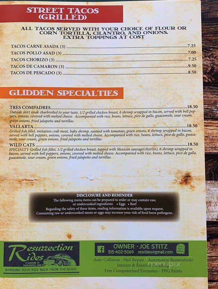 Las Margaritas - Glidden, IA menu_pic