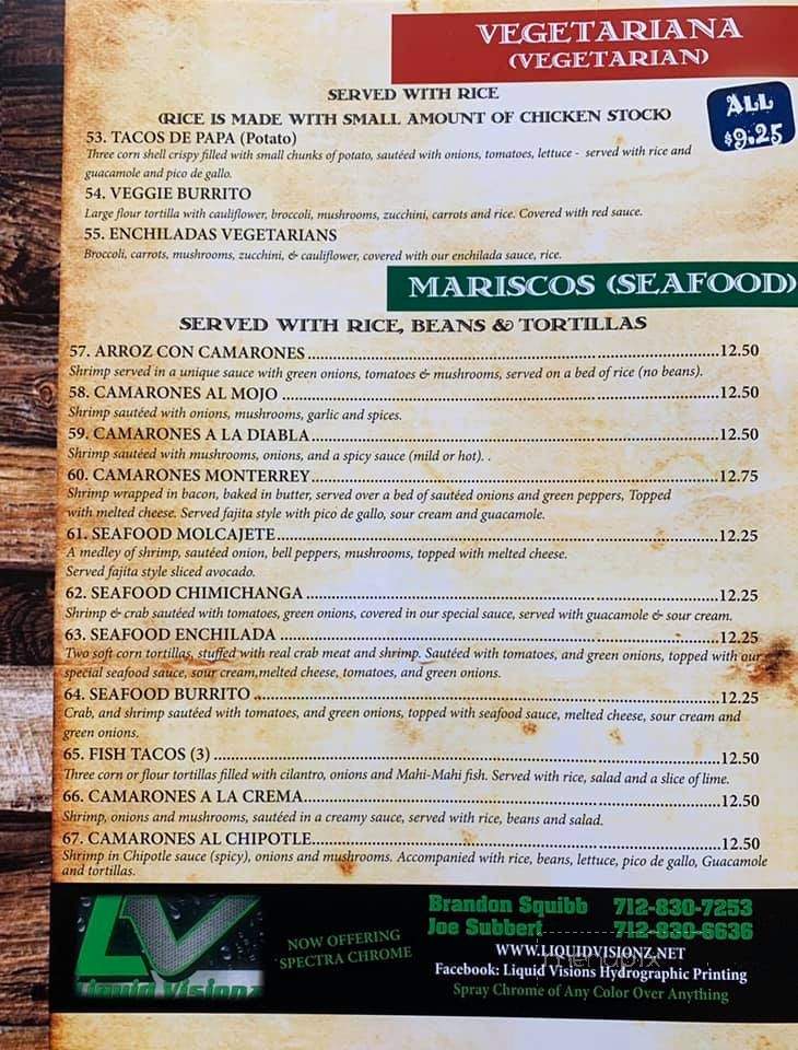 Las Margaritas - Glidden, IA menu_pic