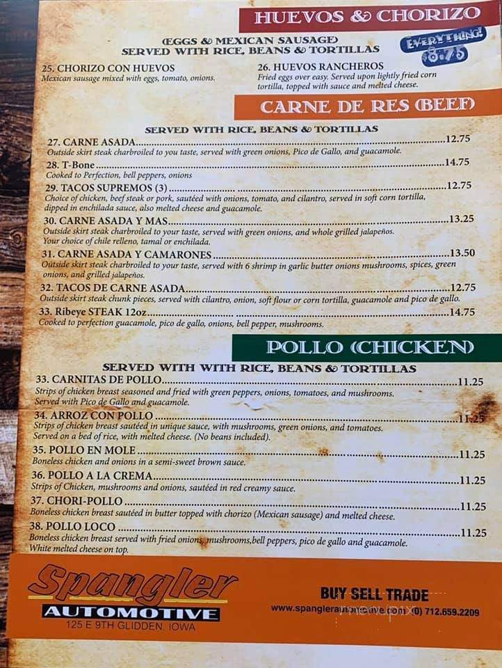 Las Margaritas - Glidden, IA menu_pic