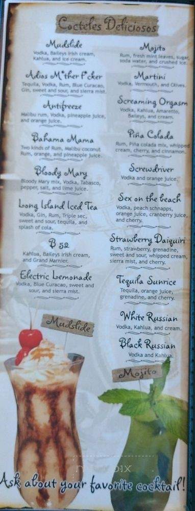 Casa Perez - Prescott Valley, AZ menu_pic