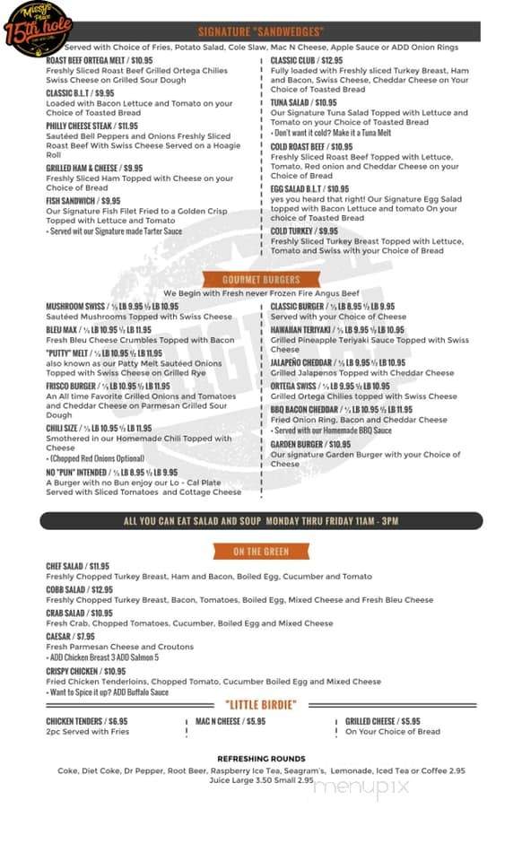 15th Hole Bar & Grill - Aguanga, CA menu_pic